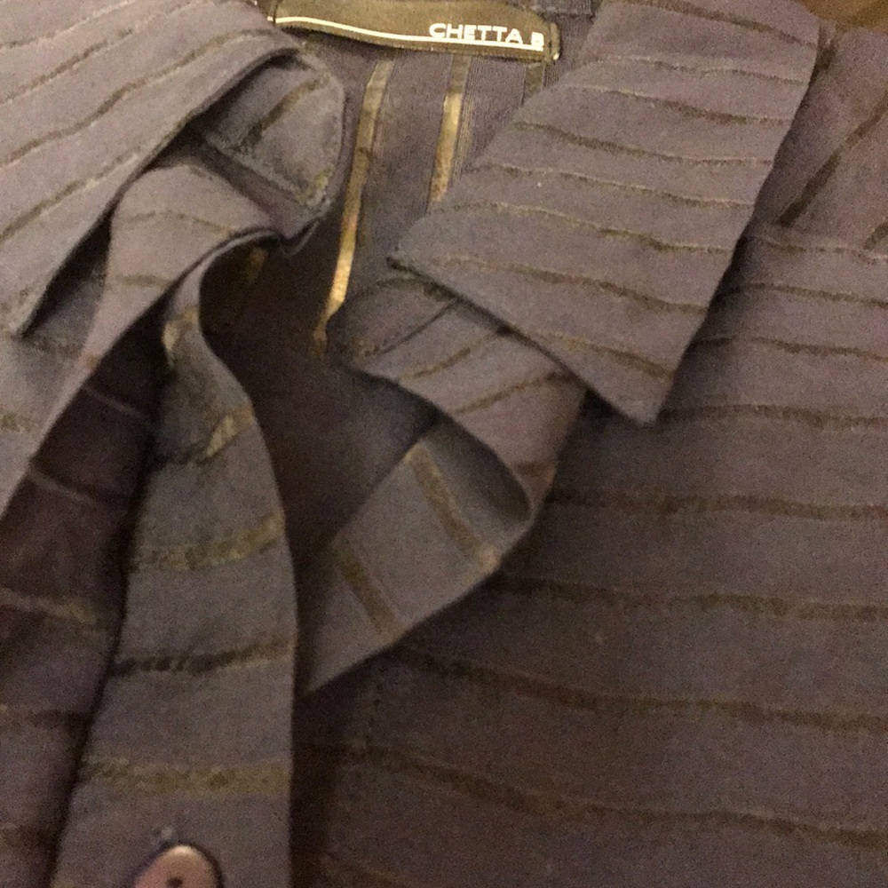 Chetta b shortsleeve button down navy,NWT - Picture 8 of 8